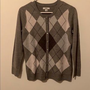 Button up plaid sweater